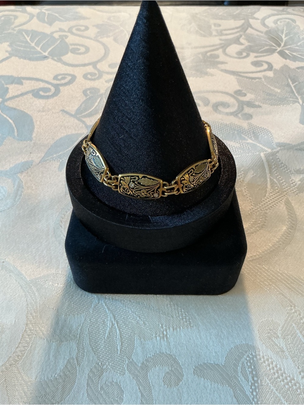Vintage Spanish Damascene Bracelet Faux 14k Gold Bracelet